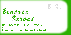 beatrix karosi business card