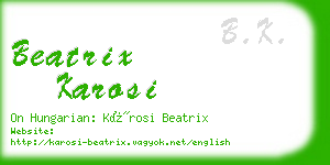 beatrix karosi business card